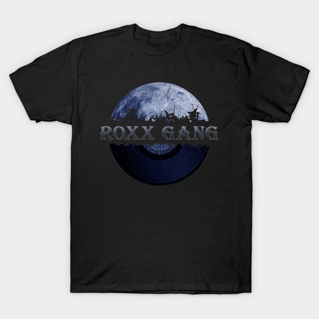 Roxx Gang blue moon vinyl T-Shirt by hany moon